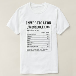 面白い捜査官 栄養成分検査官ギフト Tシャツ