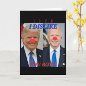 面白い政治トランプバイデン道化師デザイン カード (黄色い花)