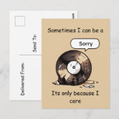 面白い故障レコード 気にかけているからこそ Sorry アート ポストカード (正面/裏面)