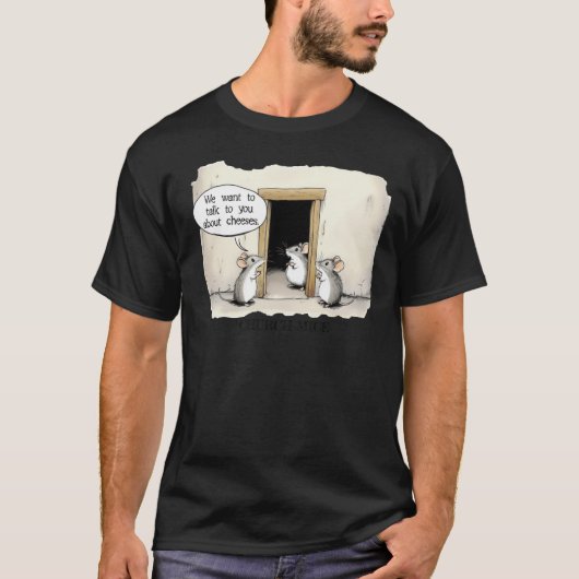 面白い教会のネズミのジョーク家族 Tシャツ (正面)
