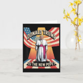 面白い教皇 &amp; 大統領 ドナルド・トランプ, カトリック カード (黄色い花)