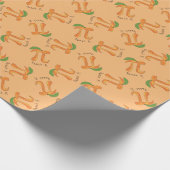 面白い数学のピンクの桃のπ記号 ラッピングペーパー (角)