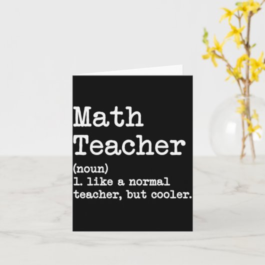 面白い数学の先生、普通の先生みたいだけどかっこいい カード (黄色い花)