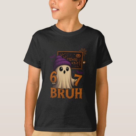 面白い数学の幽霊 67 ブルハロウィンメメット先生方程式 Tシャツ (正面)