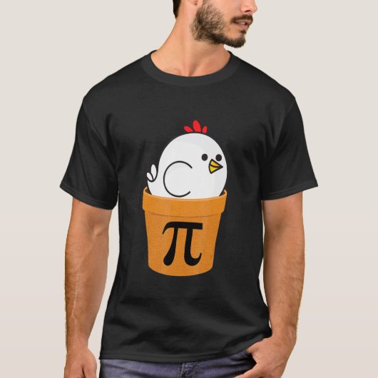 面白い数学の日のチキンポットパイTシャツ Tシャツ (正面)