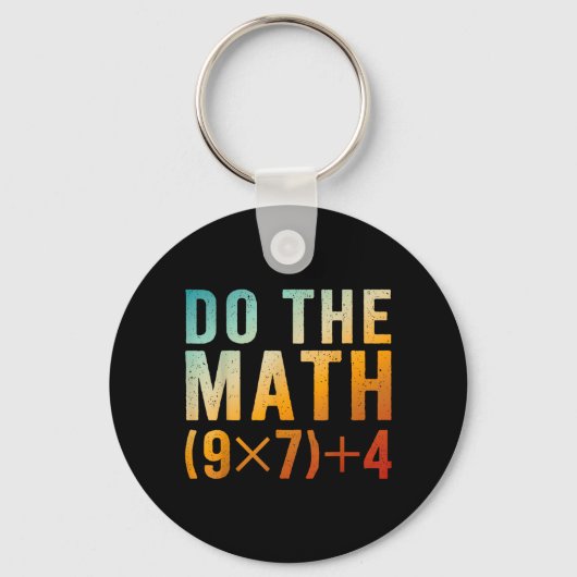 面白い数学をしよう 67 ジョーク 6 7 先生 メンズ キーホルダー (正面)