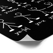 面白い数学グラフ棒人間 代数 微積分 Hu ポスター (角)