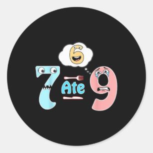 面白い数学ジョーク 7が9を食べた かわいい 67 おもしろ画像 教育 ハム ラウンドシール