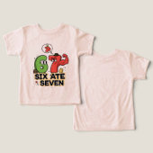面白い数学ジョーク "Six Ate Seven" カートゥーン デザイン (デザイン正面&裏面)