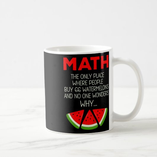 面白い数学スイカ計算ジョーク先生 コーヒーマグカップ (右)