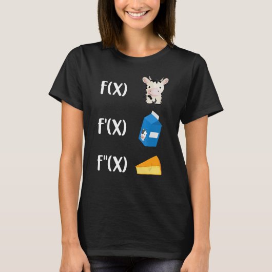 面白い数学教師アート牛乳チーズ微積分Fo Tシャツ (正面)