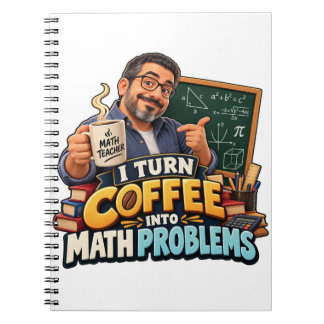 面白い数学教師コーヒー引用キャップ ノートブック