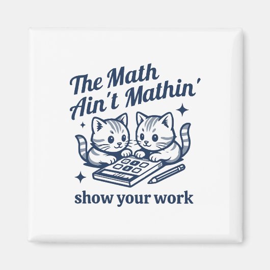面白い数学教師 数学が合わない 子猫 マグネット (正面)