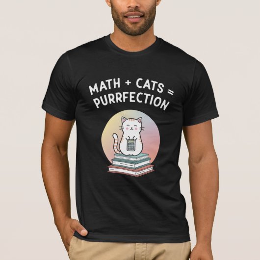 面白い数学教師 猫 円周率 ネิร์ド 科学 Tシャツ (正面)