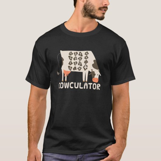 面白い数学 - 牛計算機 Tシャツ (正面)