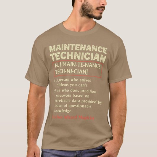 面白い整備士のメンテナンス技術者の定義D Tシャツ (正面)