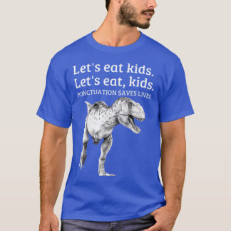 面白い文法は命を救う句読点食べよう 文法フリー Tシャツ