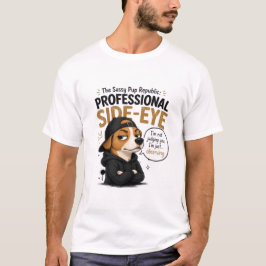 面白い斜視の犬 - "私はあなたを判断していません" Tシャツ
