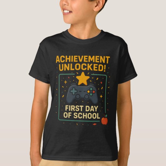 面白い新しい学校のビデオ 実績解除 Tシャツ (正面)