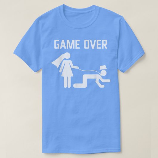 面白い新婦 新郎 結婚 バチェラー バチェロレッテ パーティ Tシャツ (デザイン正面)