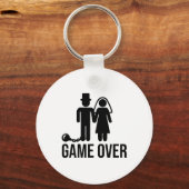 面白い新婦 新郎 結婚 独身パーティー キーホルダー (正面)