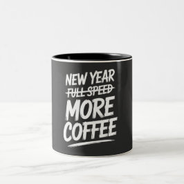 面白い新年のさらなるコーヒー 皮肉な決意表明 ツートーンマグカップ