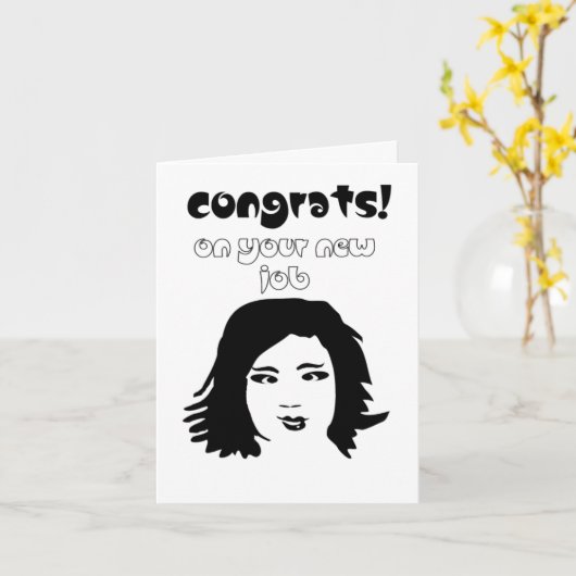 面白い新職おめでとう カード (黄色い花)