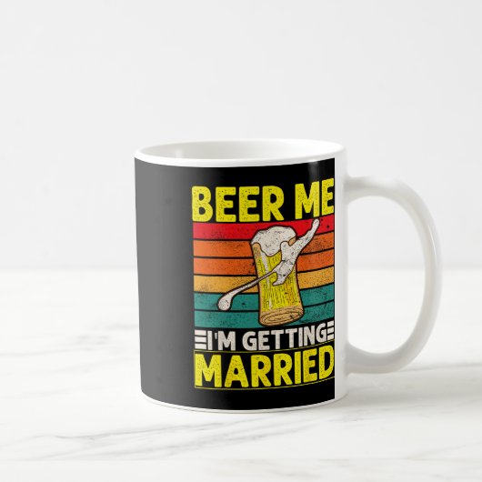 面白い新郎の独身最後の宴　私の結婚式　乾杯 コーヒーマグカップ (右)