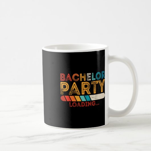 面白い新郎の結婚式前パーティー コーヒーマグカップ (右)
