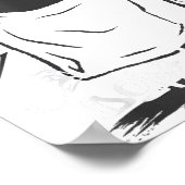 面白い日本のアニメ 黒猫 楽しい 猫 女性 ポスター (角)