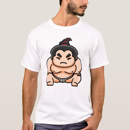 面白い日本の力士 Tシャツ (正面)