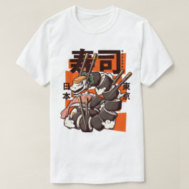 面白い日本の寿司ドラゴンロール Tシャツ
