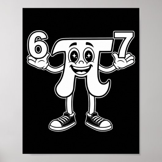 面白い日 3.14記号 67 ミーム 数学ジョーク ジェネレーションZ ユーモア ポスター (正面)