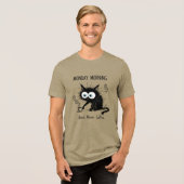 面白い月曜日朝のコーヒー愛猫Tシャツ トライブレンドTシャツ (正面全面)