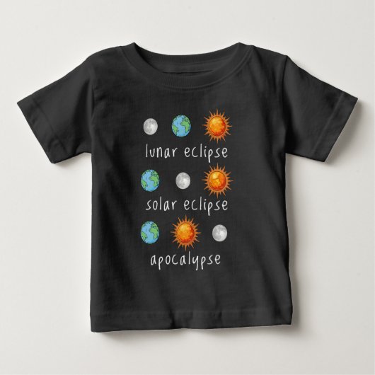 面白い月食・日食・終末 ベビーTシャツ (正面)