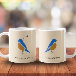 面白い朝が苦手な鳥ブルーバード コーヒーマグカップ