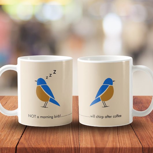 面白い朝が苦手な鳥ブルーバード コーヒーマグカップ