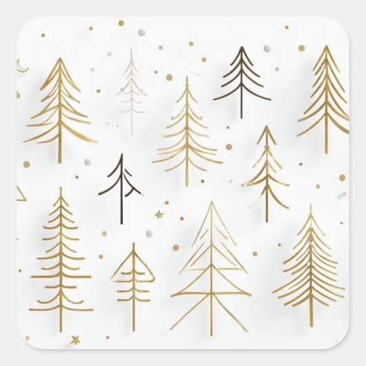 面白い木のステッカー スクエアシール (正面)