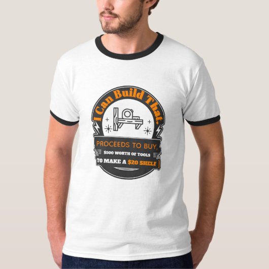 面白い木工道具の費用ジョークDIYラグランTシャツ Tシャツ (正面)