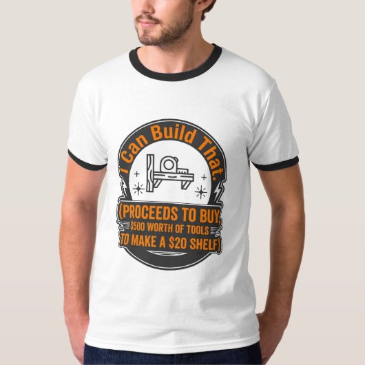 面白い木工DIYができるよ Tシャツ (正面)