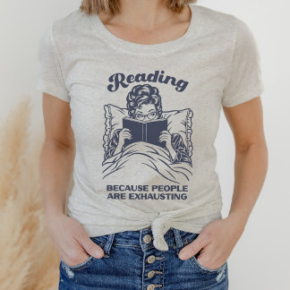 面白い本を読むと人は疲れる レトロ トライブレンドTシャツ
