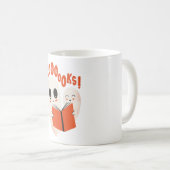 面白い本虫幽霊のハロウィンコスチューム Boooooks コーヒーマグカップ (正面右)