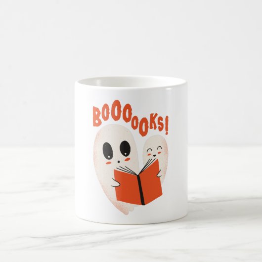 面白い本虫幽霊のハロウィンコスチューム Boooooks コーヒーマグカップ (中央)