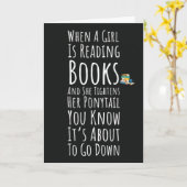 面白い本 読む カード 彼女へ ティーンの女の子 女性 (黄色い花)