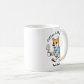 面白い柴犬 ビジネススーツ コーヒー コーヒーマグカップ (正面右)