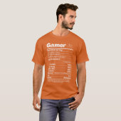 面白い栄養成分ゲーマー栄養成分おもしろ Tシャツ (正面フル)