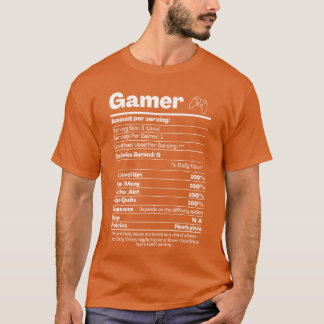 面白い栄養成分ゲーマー栄養成分おもしろ Tシャツ