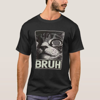 面白い格言 クレイジーアイズ ねこ メメ グラフィック Fu Tシャツ