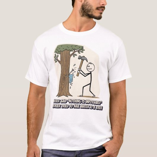 面白い棒人間スローガン Tシャツ (正面)