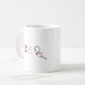 面白い棒人間ラブマグネット コーヒーマグ コーヒーマグカップ (正面左)